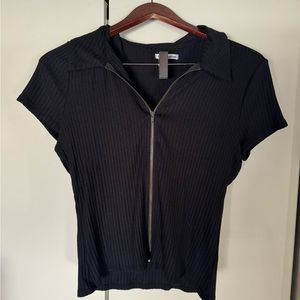 Black Ribbed Reformation Top